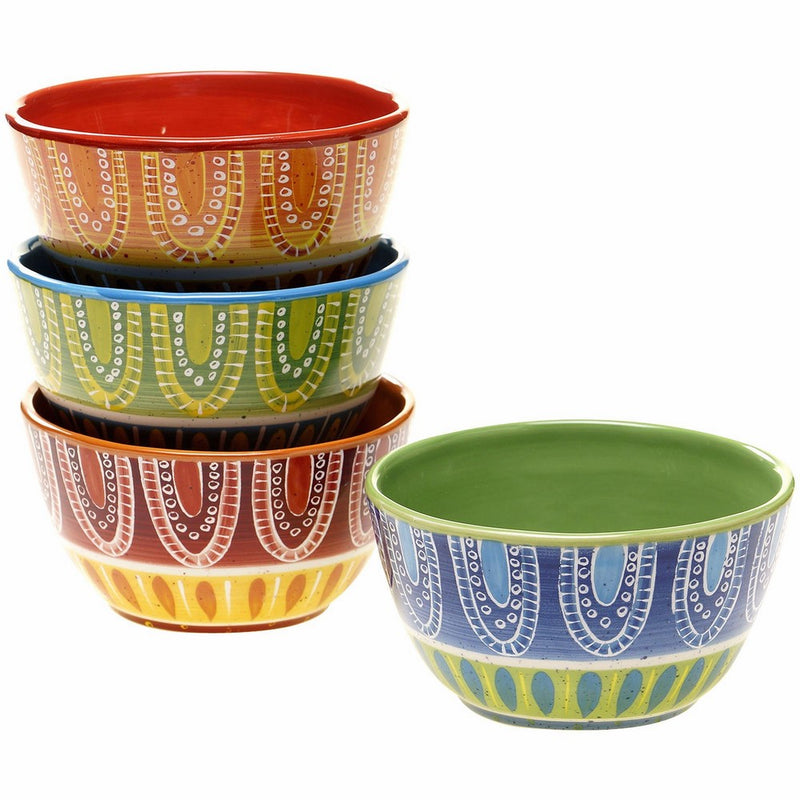 Certified International Tapas Ice Cream Bowl, 6-Inch, Assorted Designs, Set of 4