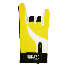 KAZE SPORTS Premium Bowling Glove (Yellow, Large)