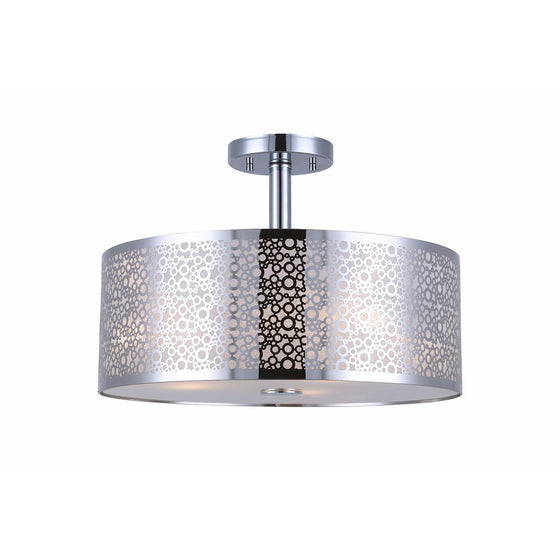 CANARM ISF543A03CH Piera 3-Light Semi-Flush Mount with Crystal, Chrome