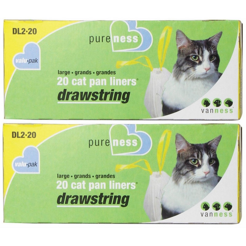 Large Drawstring Valu-Pak Cat Pan Liners, 20 Count (Pack of 2) Total 40