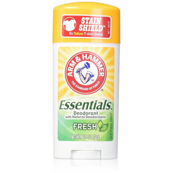 ARM & HAMMER Essentials Natural Deodorant Fresh 2.50 oz (Pack of 3)