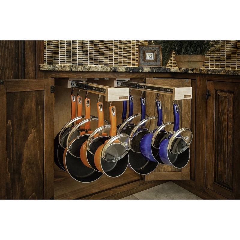 Dual-ing Glideware Cookware Organizer with 14 Hooks by Glideware, LLC