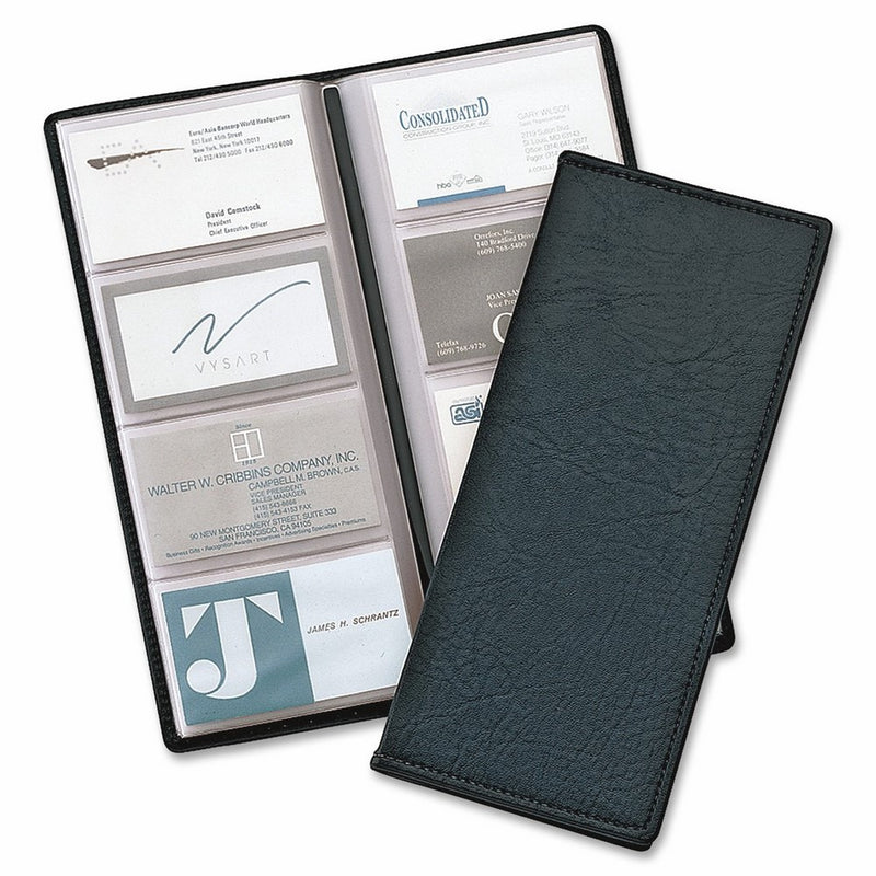 TOPS Cardinal Sewn Vinyl 96 Card File, Black (34422)