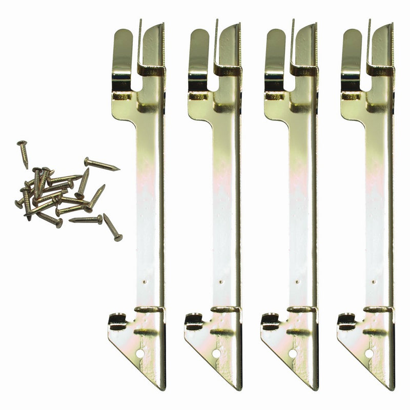 Carver Brass Desk Tray Supports for Stacking Trays, 4 Brackets, 16 Pins (CW07256)