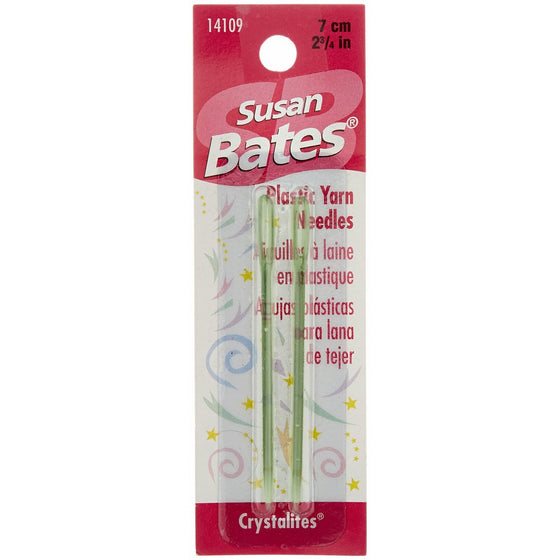 Susan Bates Crystallites Plastic Yarn Needle, 2-3/4-Inch, 2 Per Package - colors may vary