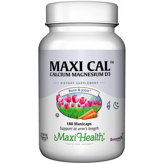 Maxi Cal- Calcium Citrate w/ D3 and Magnesium - Bone & Joint Support - 1000mg per Serving – 180 Capsules – Kosher