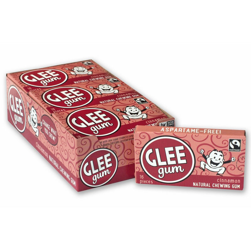 Glee Gum Cinnamon, 16-Piece Boxes (Pack of 12)