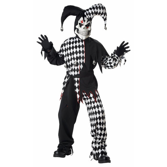 Evil Jester Child Costume, Size M = 8-10