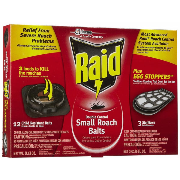 Raid Double Control Small Roach Baits Plus Egg Stoppers 12-count Boxes