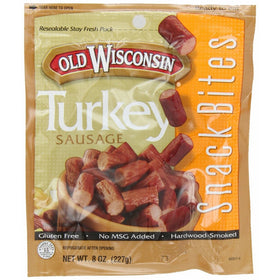 Old Wisconsin Turkey Sausage Snack Bites, 8-Ounce Pouches (Pack of 12)