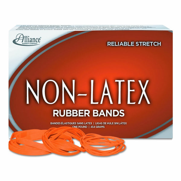 Alliance Rubber 37336 #33 Non-Latex Rubber Bands, 1 lb box contains approx. 720 bands (3 1/2" x 1/8", Orange)