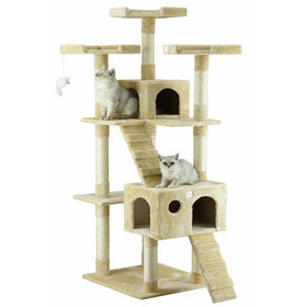 Go Pet Club 72" Tall Beige Cat Tree Furniture