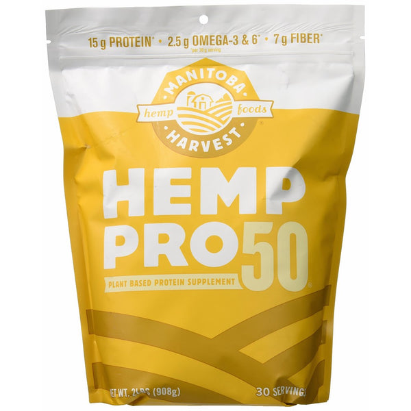 Manitoba Harvest Hemp Pro 50 Protein Powder, 32oz; with 15g of Protein & 7g of Fiber per Serving, Preservative-Free, Non-GMO