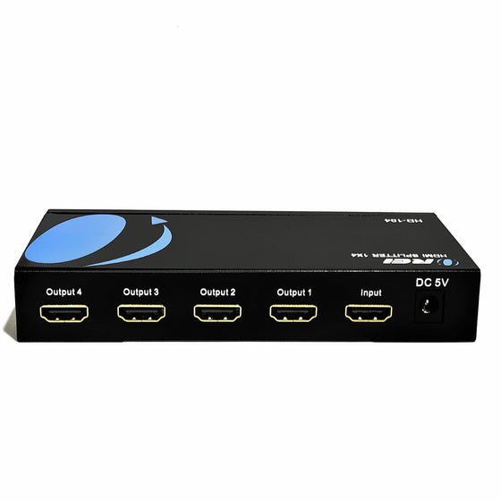 OREI HD-104 1x4 4 Ports HDMI Powered Splitter for Full HD 1080P & 3D Support (One Input To Four Outputs)
