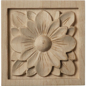Ekena Millwork ROS03X03X00DGLW Small Dogwood Flower Rosette, 3-Inch x 3-Inch x 5/8-Inch, Lindenwood