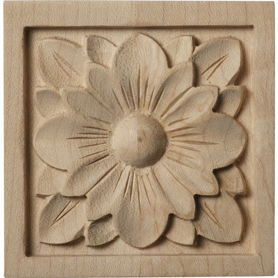 Ekena Millwork ROS03X03X00DGLW Small Dogwood Flower Rosette, 3-Inch x 3-Inch x 5/8-Inch, Lindenwood