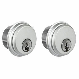 Global Door Controls Double Zinc Mortise Cylinder in Aluminum