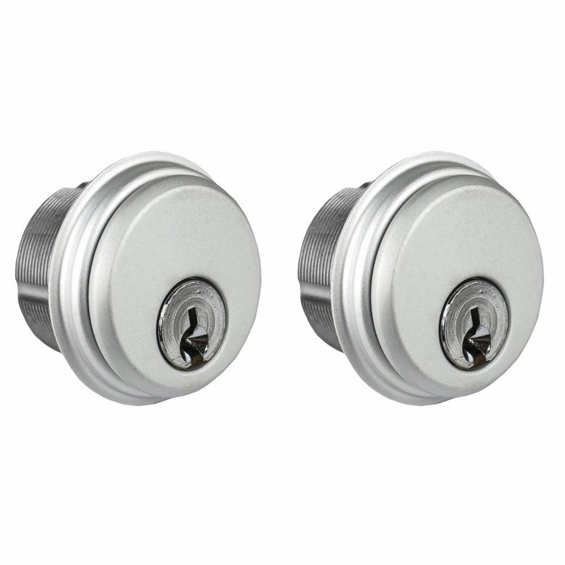 Global Door Controls Double Zinc Mortise Cylinder in Aluminum