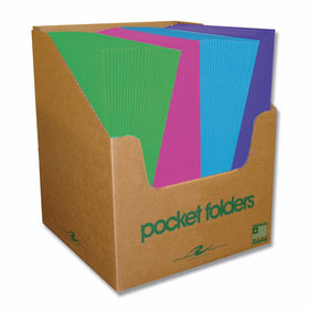 Roaring Spring Embossed 2-Pocket Folders.11" x 8.5" capacity.100/display.Fashion Colors