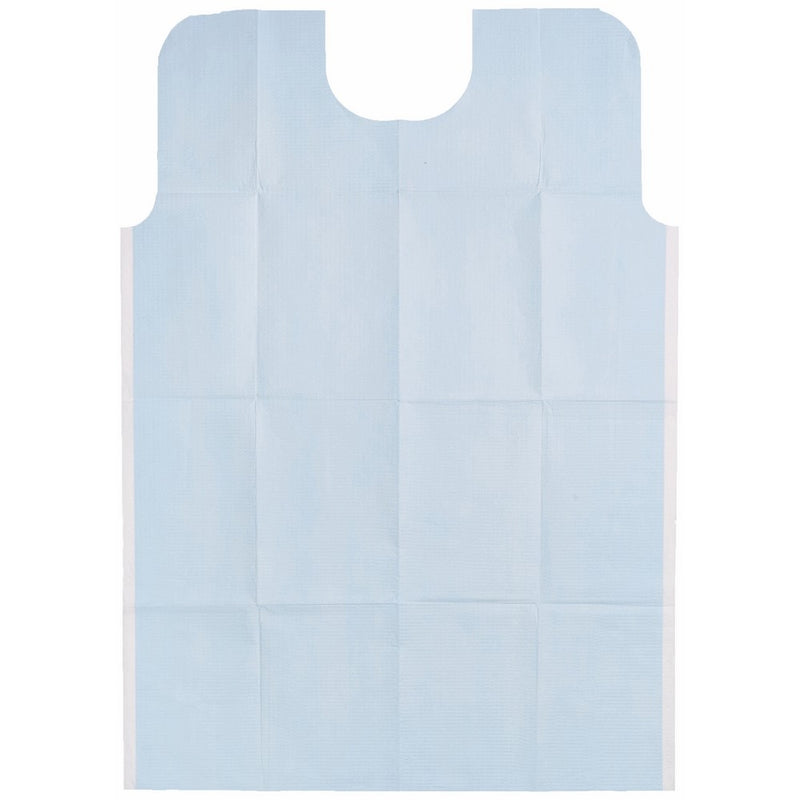 TIDI Products 917493 2-Ply Tissue/Poly Oral Surgery Bibs, Waffle Embossed, Blue, 29" Length x 42" Width (Pack of 50)