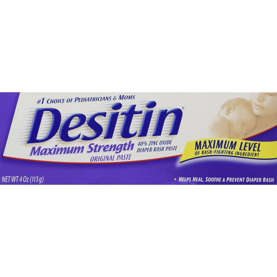 Desitin Diaper Rash Maximum Strength Original Paste 4 oz (113 g) (Pack of 2)