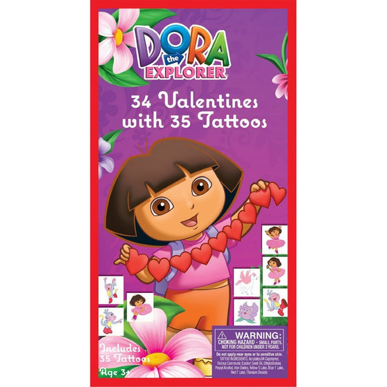 Paper Magic Dora The Explorer Valente Deluxe Exchange Cards with Bonus Tattoos (34 Count)