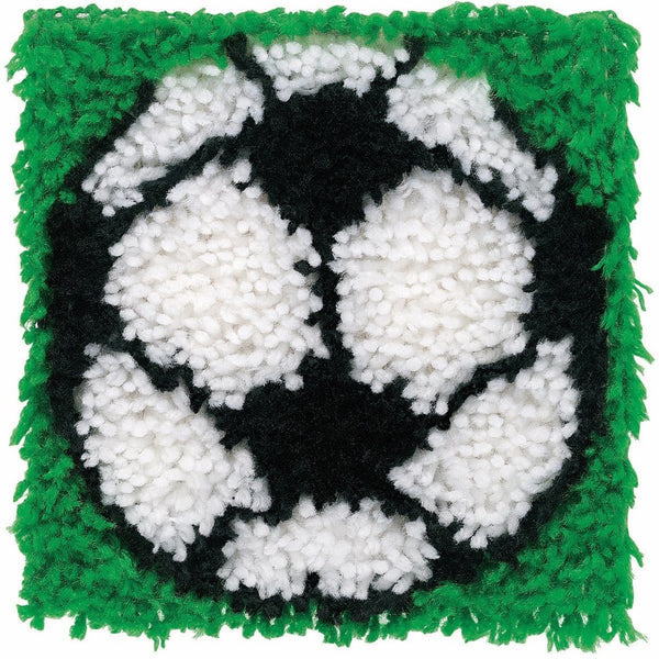 Wonderart Soccer Latch Hook Kit, 8" X 8"