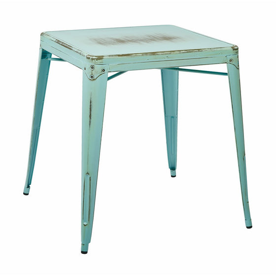 Work Smart/OSP Designs Bristow Metal Table, Antique Sky Blue