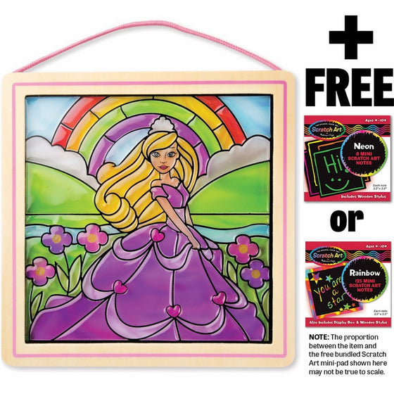 Princess: Stained Glass Made Easy Series FREE Melissa & Doug Scratch Art Mini-Pad Bundle [94351]