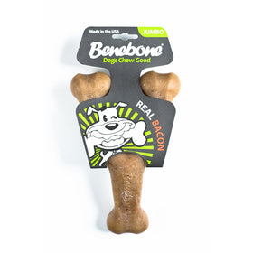 Benebone Wishbone Durable Dog Chew Toy for Aggressive Chewers, Made in USA, Large, Real Bacon Flavor