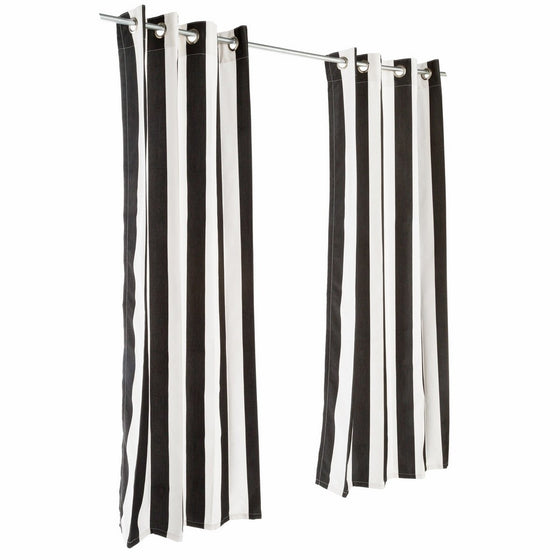 Pawleys Island Cabana Black Sunbrella Grommeted Outdoor Curtain 50" W x 84" L