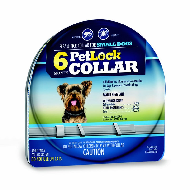 PetLock 6 Month Flea and Tick Collar for SMALL DOGS and puppies 12 weeks of age and older