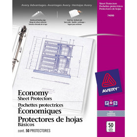 Avery Economy Clear Sheet Protectors, 8.5" x 11", Acid-Free, Archival Safe, Top Loading, 50ct (74090)