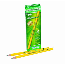Dixon Ticonderoga Laddie Intermediate #2 Pencils Without Erasers, Box Of 12, Yellow (13040)