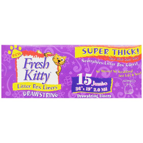 Fresh Kitty 15ct Super Thick Jumbo Drawstring Litter Box Liners