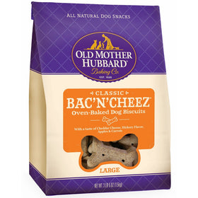Old Mother Hubbard Classic Crunchy Natural Dog Treats, Bac'N'Cheez Large Biscuits, 3.3-Pound Bag
