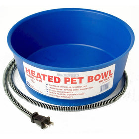 Farm Innovators Model R-19 Economical 1-1/2-Gallon Round Heated Pet Bowl, Blue, 60-Watt