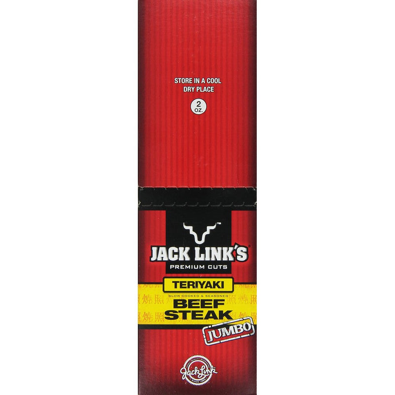 Jack Link's Premium Cuts Beef Steak, Teriyaki, Jumbo, 2-Ounce (Pack of 12)