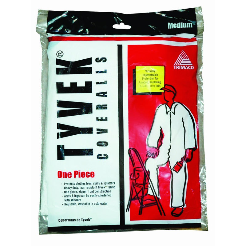 Trimaco Painter's Tyvek HD Heavy-Duty Coveralls, White, Medium,14121