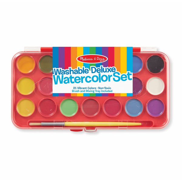 Melissa & Doug Deluxe Watercolor Paint Set With 21 Paints and Paintbrush