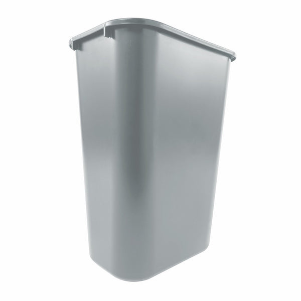 Rubbermaid Commercial 295700GY Deskside Plastic Wastebasket, Rectangular, 10 1/4 gal, Gray