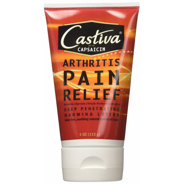 Castiva Arthritis Pain Relief with Capsaicin, 4oz. Deep Penetrating Castor Oil Base