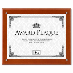 DAX N100WT Plaque-In-An-Instant Kit w/Certs & Mats, Wood/Acrylic, Up to 8 1/2 x 11, Walnut