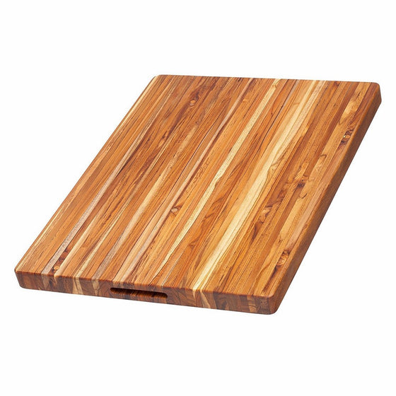 Teak Cutting Board - Rectangle Carving Board With Hand Grip (24 x 18 x 1.5 in.) - By Teakhaus