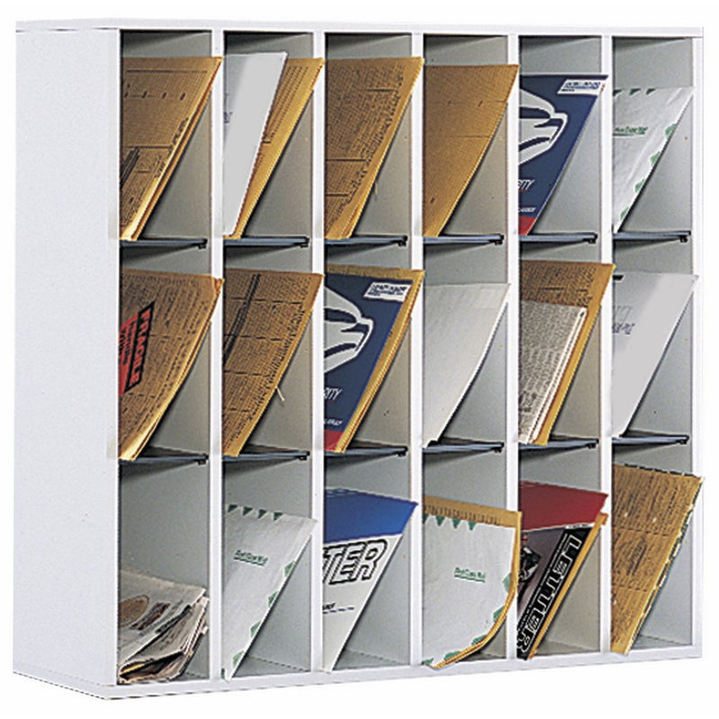 Safco Products 7765GR Wood Mail Sorter, 18 Compartment, Gray