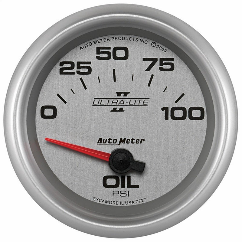 Auto Meter 7727 Ultra-Lite Pro II 2-5/8" 0-100 PSI Short Sweep Electric Oil Pressure Gauge