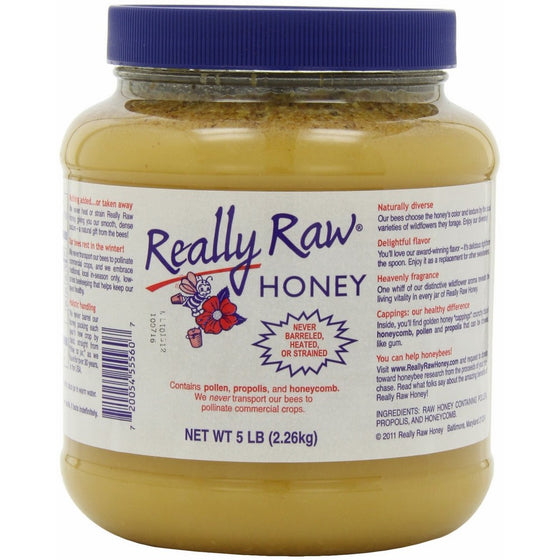 Really Raw Honey, Totally Unprocessed, 5-Pound