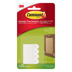 Command Frame Stabilizer Strips, White, 4-Pairs (17208-ES)
