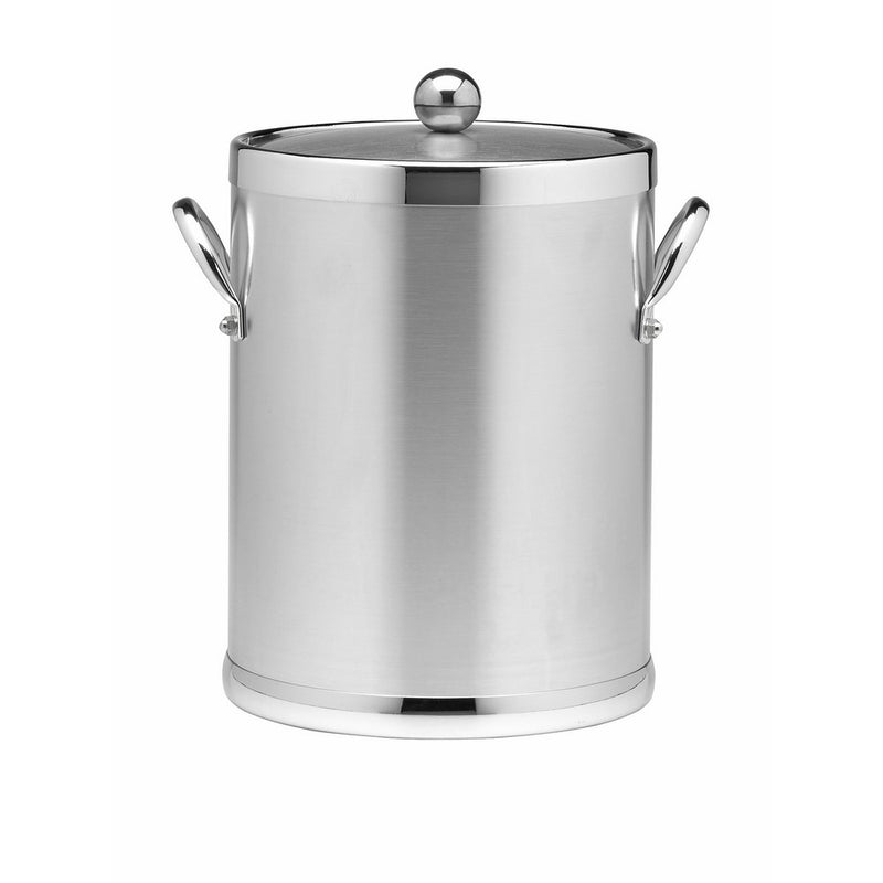 Kraftware Brushed Chrome 5 Qt. Ice Bucket With Metal Side Handles