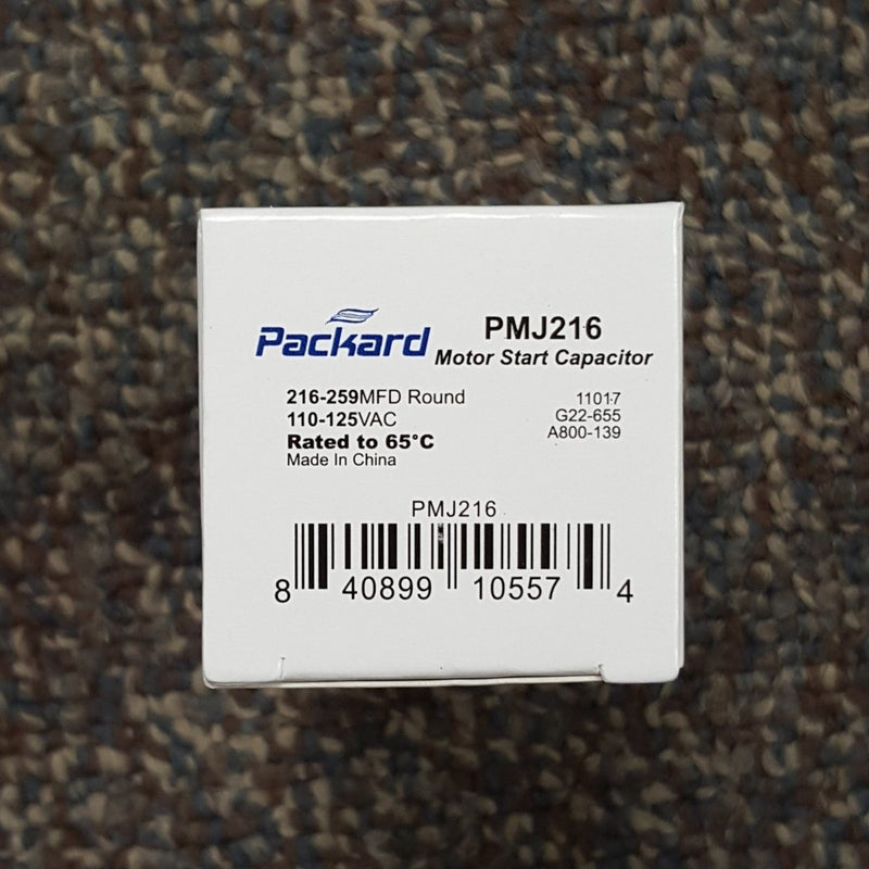 Packard PMJ216 Motor Start Capacitor 216-259 mfd, 110-125v